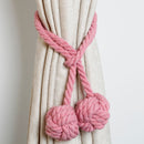 CK12 4 PCS Curtain Buckle Free Installation Cotton Roll Hanging Ball Curtain Strap(Pink)
