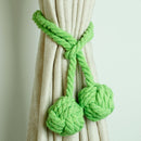 CK12 4 PCS Curtain Buckle Free Installation Cotton Roll Hanging Ball Curtain Strap(Green)