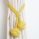 CK12 4 PCS Curtain Buckle Free Installation Cotton Roll Hanging Ball Curtain Strap(Yellow)