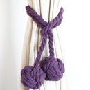 CK12 4 PCS Curtain Buckle Free Installation Cotton Roll Hanging Ball Curtain Strap(Purple)