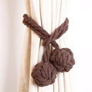 CK12 4 PCS Curtain Buckle Free Installation Cotton Roll Hanging Ball Curtain Strap(Deep Coffee)