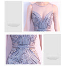 Sequins Beading Evening Dresses Mermaid Long Formal Prom Party Dress, Size:XL(Black Gold)
