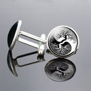 5 Pairs Tree of Life PatternCufflinks Metallic Shirt Ornaments Men Clothing Jewelry(Yin And Yang)