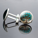 5 Pairs Tree of Life PatternCufflinks Metallic Shirt Ornaments Men Clothing Jewelry(The Beginning Of Life)