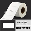 Printing Paper Dumb Silver Paper Plane Equipment Fixed Asset Label for NIIMBOT B50W, Size: 40x20mm White