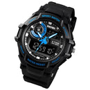 SKMEI 1357 Mens Multifunctional Sports Digital Watch Student Waterproof Watch(Blue)