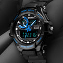 SKMEI 1357 Mens Multifunctional Sports Digital Watch Student Waterproof Watch(Black)