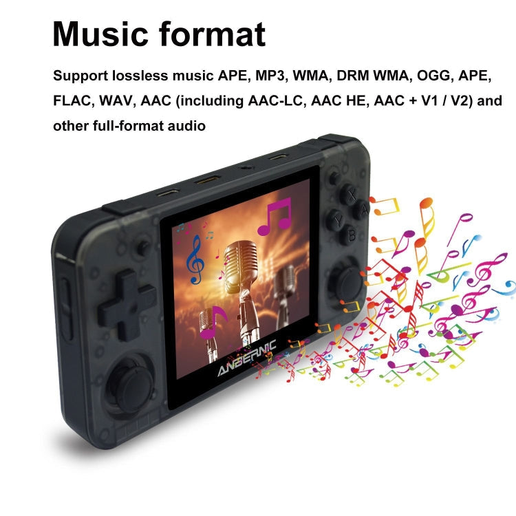 ANBERNIC RG350P 3.5 inch Screen Open Source Handheld Game Console 16G Memory Supports HDMI / TF Card(Pure Black)