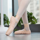 Ballet Lace Pointe Shoes Professional Flat Dance Shoes, Size: 38(Satin + Silicone Case)