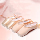 Ballet Lace Pointe Shoes Professional Flat Dance Shoes, Size: 44(Satin + Silicone Case)