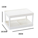 Simple Double-Layer Desktop Rack Dormitory Stationery & Sundries Organizer(White)