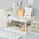 Simple Double-Layer Desktop Rack Dormitory Stationery & Sundries Organizer(White)
