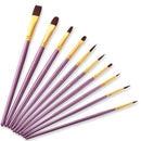 ZHU TING 20 PCS / 2 Sets Pearl Rod Nylon Hair Combination Brush Oil Paint Brush(Purple Rods)