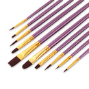 ZHU TING 20 PCS / 2 Sets Pearl Rod Nylon Hair Combination Brush Oil Paint Brush(Purple Rods)