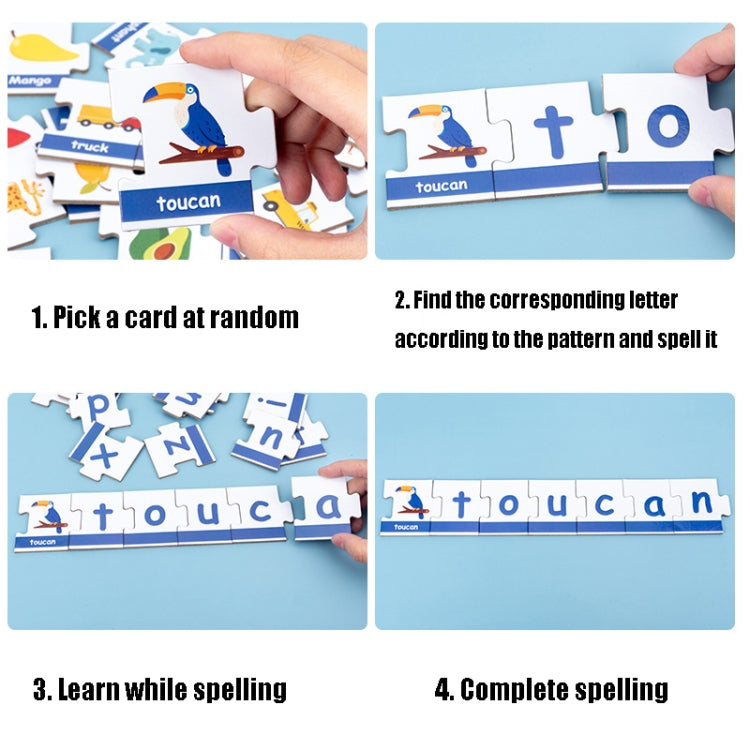 XBL-001 Word Spelling Letter Recognition English Enlightenment Children Early Education Puzzle Toys 90 PCS Cards