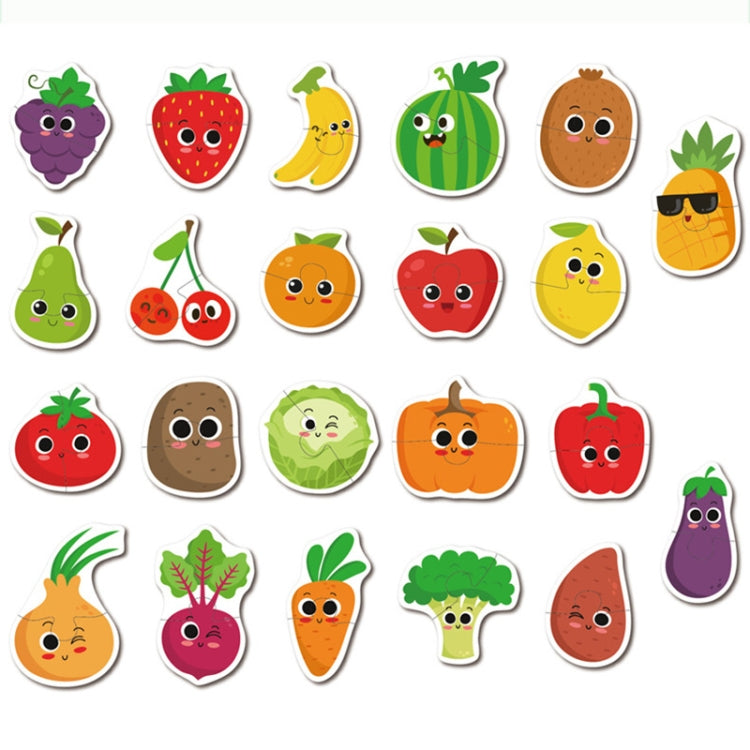 SD005 Children Enlighten Early Education 3D Wooden Puzzle Toy(Vegetables and Fruits)