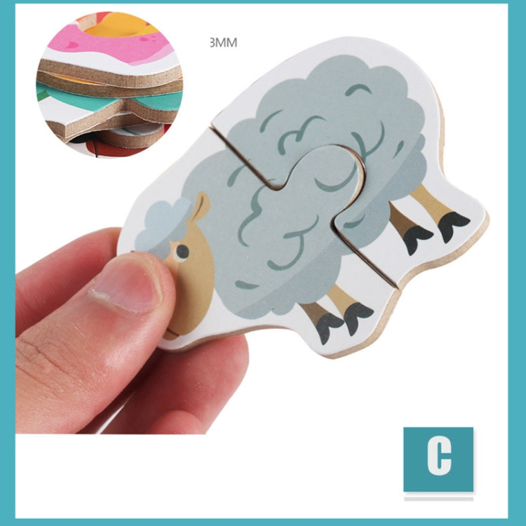 SD005 Children Enlighten Early Education 3D Wooden Puzzle Toy(Vegetables and Fruits)