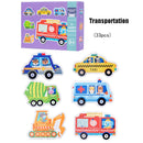 Children Early Education Wooden Picture Puzzle Toys(Car Traffic)