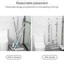3 PCS Mop Hook Wall Hanging Bathroom Mop Storage Fixed Buckle Broom Holder, Colour: White Dual Card Slots