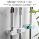 3 PCS Mop Hook Wall Hanging Bathroom Mop Storage Fixed Buckle Broom Holder, Colour: White Dual Card Slots