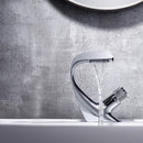 Basin Waterfall Type Hot & Cold Water All-Copper Faucet Bathroom Sanitary Ware (Electroplating Silver)