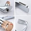 Basin Waterfall Type Hot & Cold Water All-Copper Faucet Bathroom Sanitary Ware (Electroplating Silver)