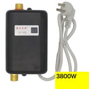 Stainless Steel Instant Kitchen And Bathroom Mini Electric Water Heater(UK Plug 220-240V Black)
