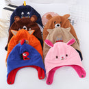 MZ8383 Cartoon Ear Protection Cap Autumn and Winter Warm Children Bomber Hat, Size: Around 52cm(Deep Brown)