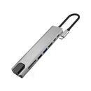 WC7367 8 in 1 87W Type-C to PD+USB3.0x2+SD+TF+HDMI+RJ45+Type-c Docking Station HUB