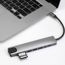 WC7367 8 in 1 87W Type-C to PD+USB3.0x2+SD+TF+HDMI+RJ45+Type-c Docking Station HUB