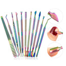 11 in 1 Color Titanium Stainless Steel Nail Steel Push Nail File