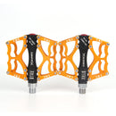Bicycle Pedal Mountain Bike Aluminum Alloy Palin Pedal Non-Slip Bearing Pedal(901 Yellow)