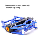 Bicycle Pedal Mountain Bike Aluminum Alloy Palin Pedal Non-Slip Bearing Pedal(901 Blue)