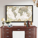 Antique Poster Wall Chart Retro Matte Kraft Paper World Map, Size:80X120cm