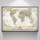 Antique Poster Wall Chart Retro Matte Kraft Paper World Map, Size:80X120cm