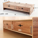 2 PCS LCD Monitor Increase Rack Wooden Keyboard Rack Desktop Storage Rack Shelf(Sakuragi)