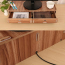 2 PCS LCD Monitor Increase Rack Wooden Keyboard Rack Desktop Storage Rack Shelf(Sakuragi)