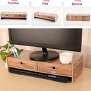2 PCS LCD Monitor Increase Rack Wooden Keyboard Rack Desktop Storage Rack Shelf(Sakuragi)