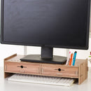 2 PCS LCD Monitor Increase Rack Wooden Keyboard Rack Desktop Storage Rack Shelf(Sakuragi)