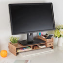 LCD Monitor Increase Rack Wooden Keyboard Rack Desktop Storage Rack Shelf(Cherry Wood)