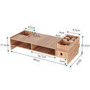 LCD Monitor Increase Rack Wooden Keyboard Rack Desktop Storage Rack Shelf(Cherry Wood)