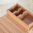 LCD Monitor Increase Rack Wooden Keyboard Rack Desktop Storage Rack Shelf(Cherry Wood)