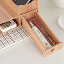 LCD Monitor Increase Rack Wooden Keyboard Rack Desktop Storage Rack Shelf(Cherry Wood)
