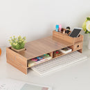LCD Monitor Increase Rack Wooden Keyboard Rack Desktop Storage Rack Shelf(Cherry Wood)