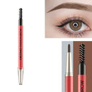 GECOMO 2 Set Automatic Rotation Double-Headed Eyebrow Pencil With Eyebrow Card And Replacement Refills Waterproof And Non-Smudged(1 Deep Brown)