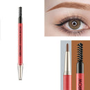 GECOMO 2 Set Automatic Rotation Double-Headed Eyebrow Pencil With Eyebrow Card And Replacement Refills Waterproof And Non-Smudged(3 Light Brown)
