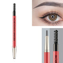 GECOMO 2 Set Automatic Rotation Double-Headed Eyebrow Pencil With Eyebrow Card And Replacement Refills Waterproof And Non-Smudged(4 Light Gray)