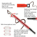GECOMO 2 Set Automatic Rotation Double-Headed Eyebrow Pencil With Eyebrow Card And Replacement Refills Waterproof And Non-Smudged(2 Dream Brown)