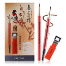 GECOMO 2 Set Automatic Rotation Double-Headed Eyebrow Pencil With Eyebrow Card And Replacement Refills Waterproof And Non-Smudged(3 Light Brown)