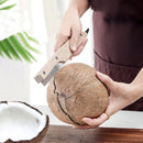 Multifunctional Stainless Steel Coconut Shell Opener With Wooden Handle Coconut Meat Knife Kitchen Gadgets, Specification: Knock Coconut Knife